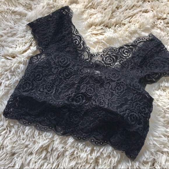 3 Lace criss cross black bralette bikini top - Picture 3 of 9